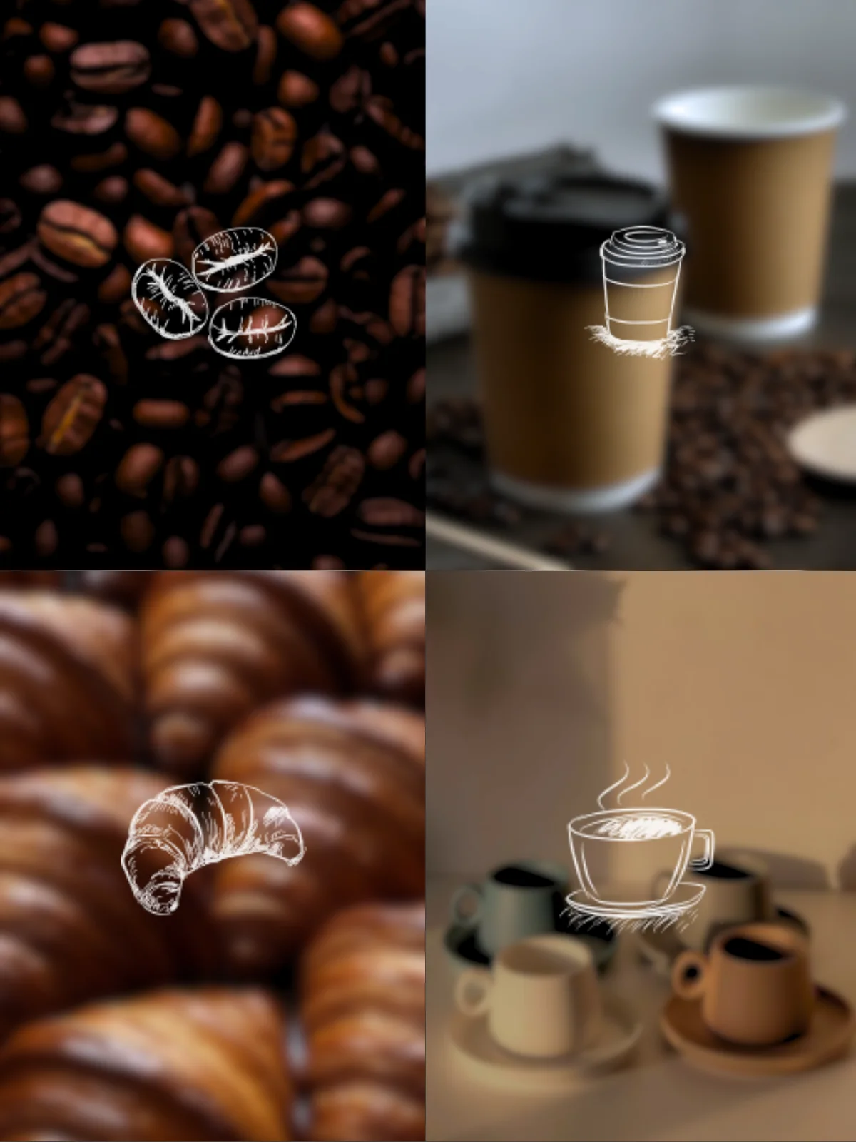 Coffee-inspired iconography for the LaTray Stays collaboration