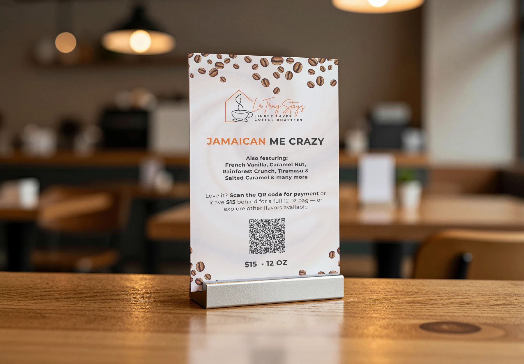 Jamaican Me Crazy coffee marketing card