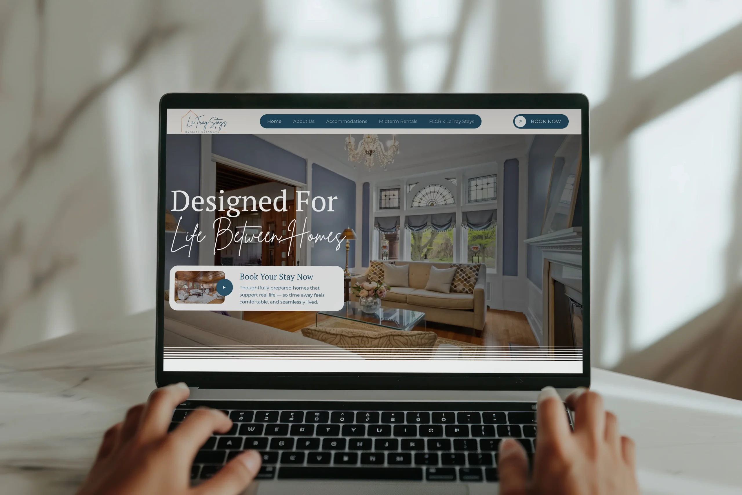 LaTray Stays Adventure Awaits interior brand graphic