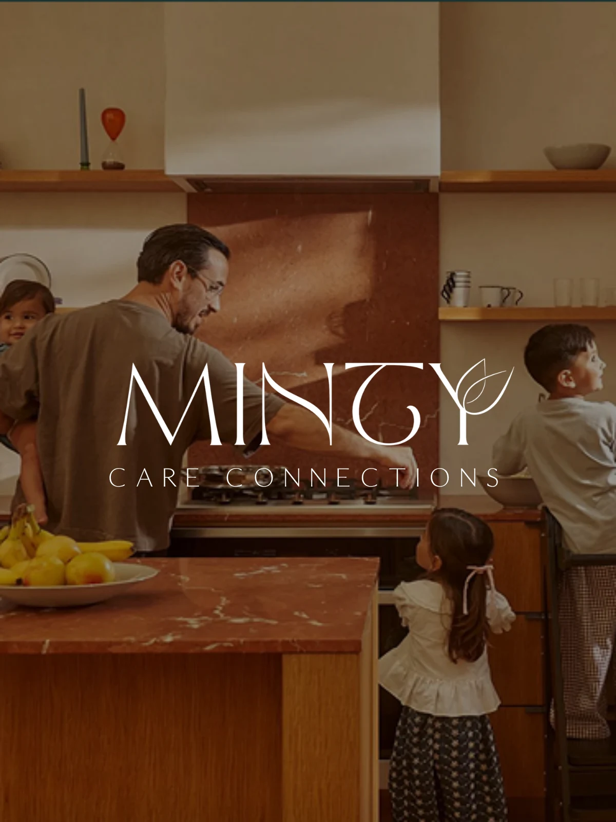 Minty Care Connections wordmark applied to an editorial cleaning scene