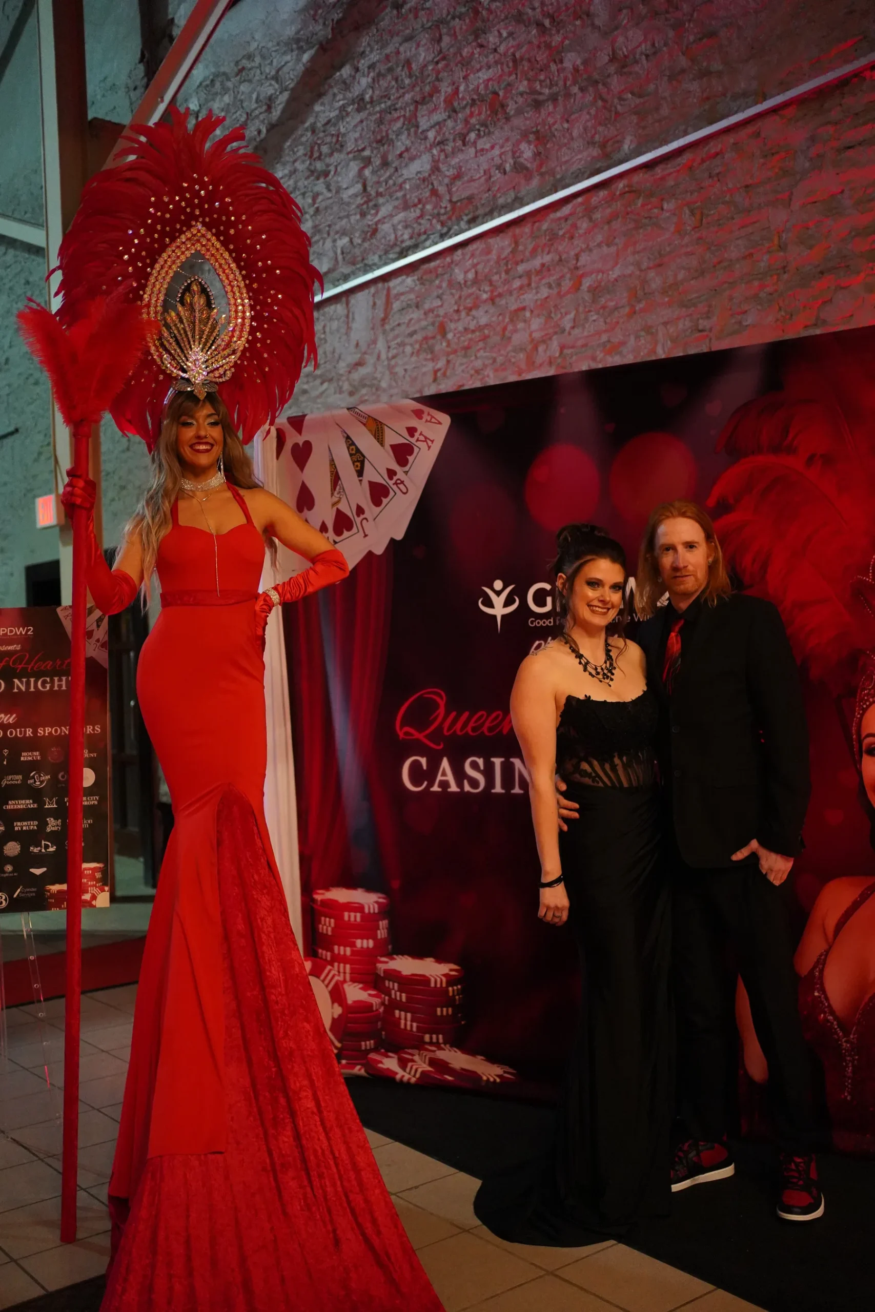 Queen of Hearts Casino Night event invitation
