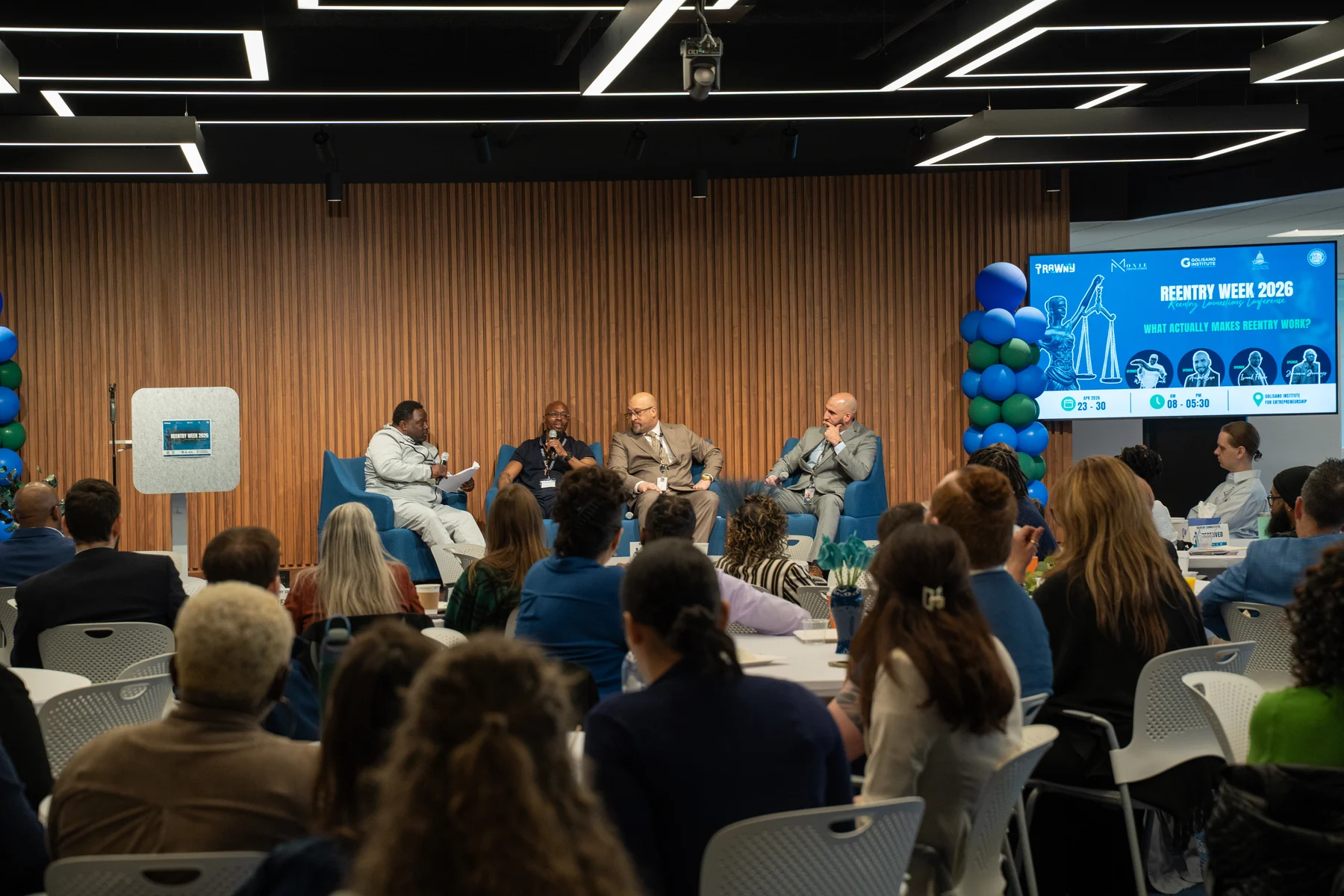 Panelists speaking to the audience during RAWNY Reentry Week