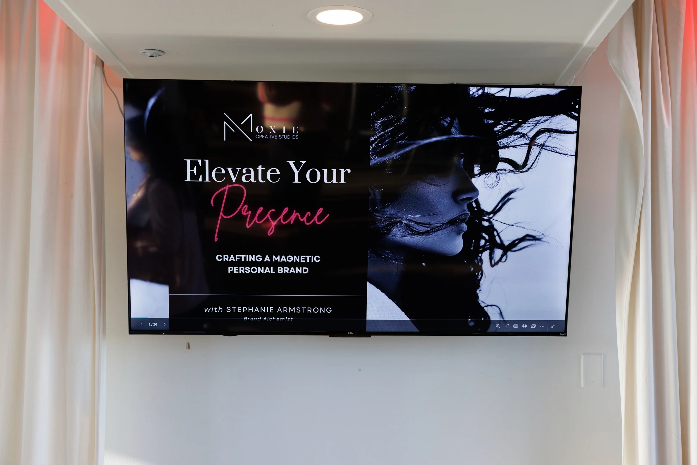 Elevate Your Presence presentation displayed at the Own The Room event