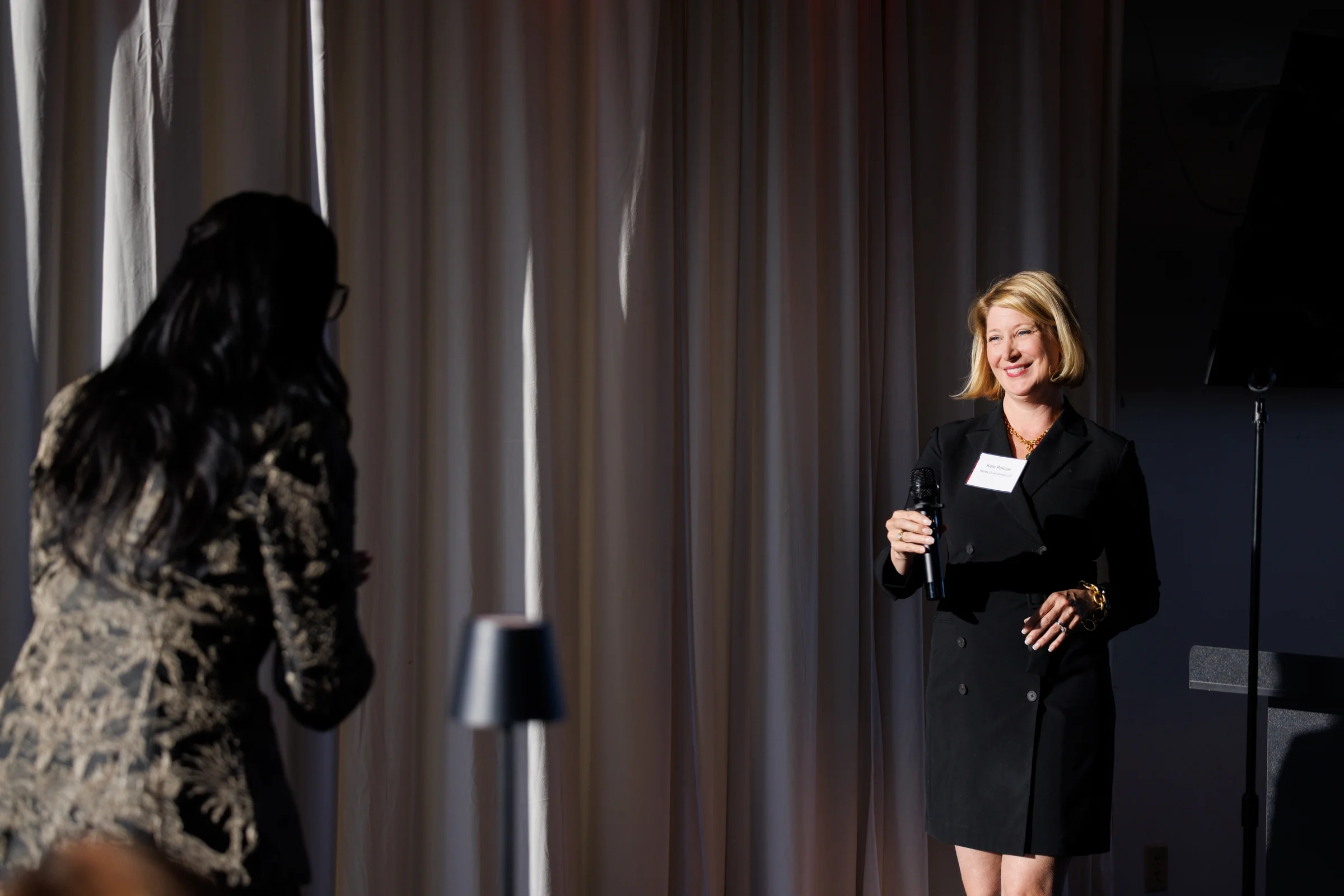 Speaker presenting during the Own The Room event
